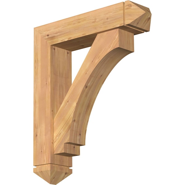 Ekena Millwork Imperial Arts and Crafts Smooth Bracket w/ Offset Brace, Western Red Cedar, 7 1/2"W x 32"D x 38"H BKT0806X32X38IMP03SWR - main